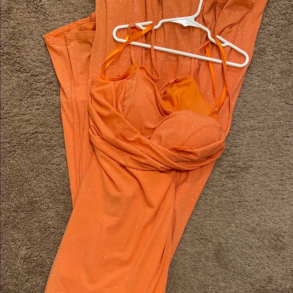 Orange Strapless Gown